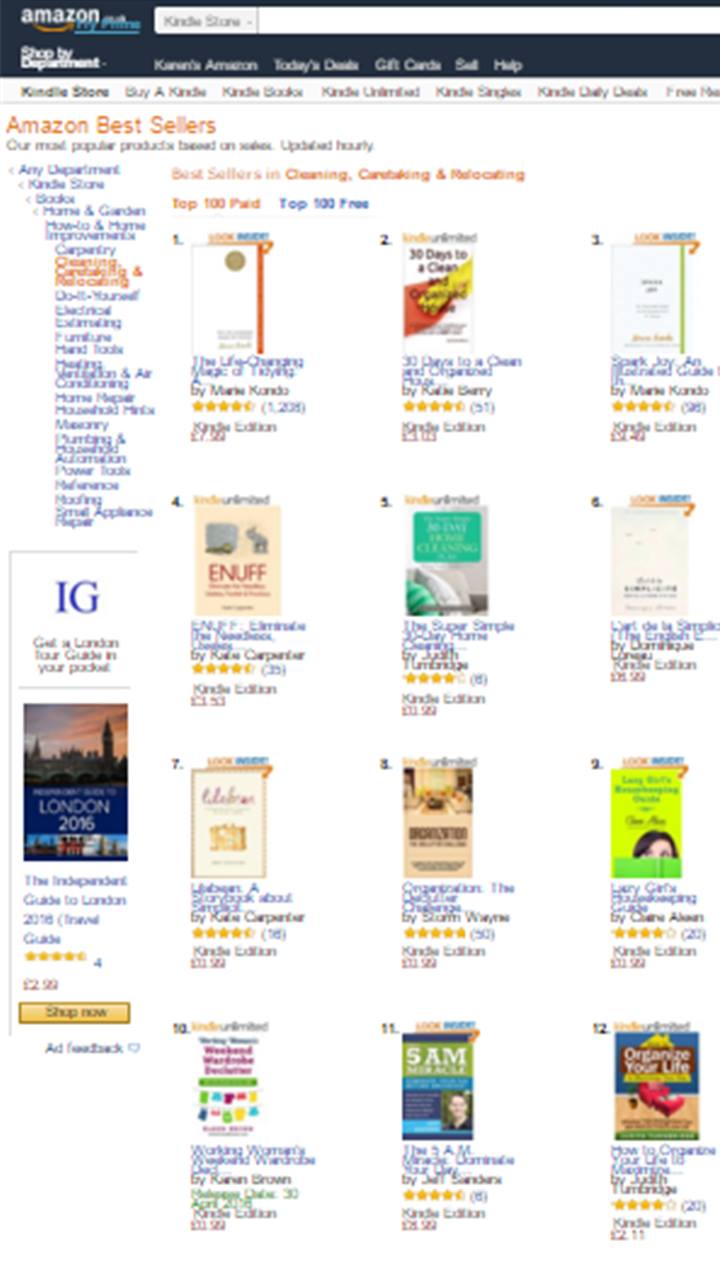 photo of bestsellers list